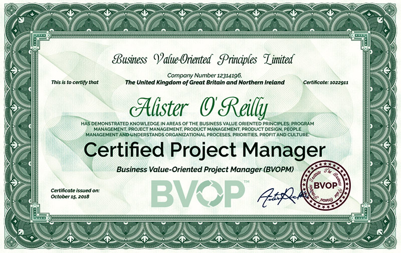 Hsin-chieh Yeh - Certified BVOP™ Manager